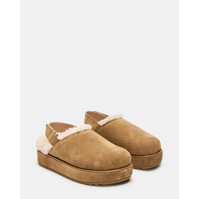 Steve Madden Mellow Faux Fur Cognac Suede