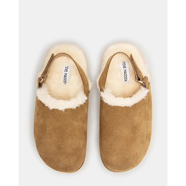 Steve Madden Mellow Faux Fur Cognac Suede