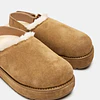 Steve Madden Mellow Faux Fur Cognac Suede
