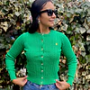 Sweater Mini-Cable Cotton Cardigan