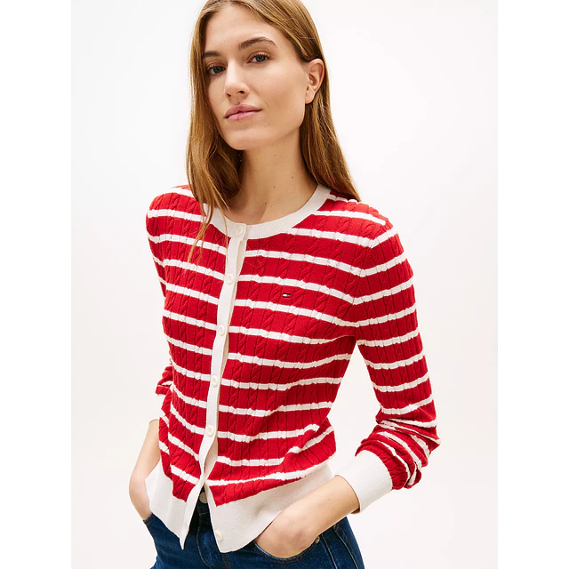 Sweater Trenzado Rojo Tommy Hilfiger