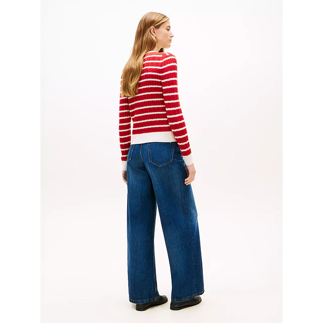 Sweater Trenzado Rojo Tommy Hilfiger