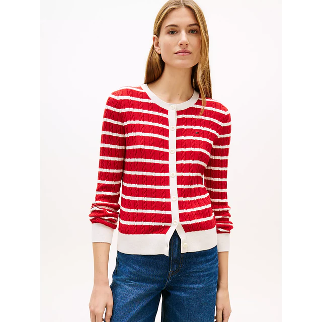 Sweater Trenzado Rojo Tommy Hilfiger