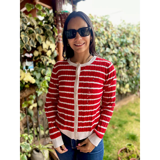 Sweater Trenzado Rojo Tommy Hilfiger