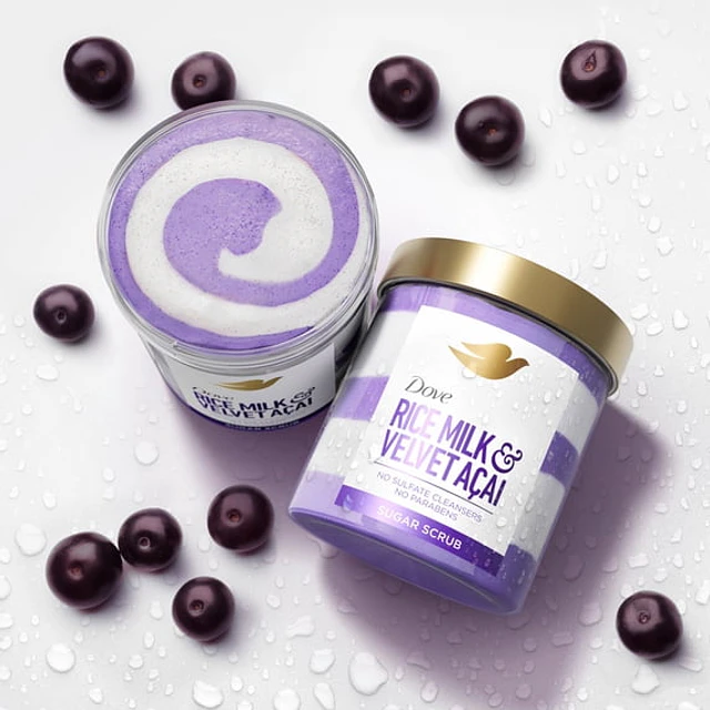 Exfoliante Corporal Dove Rice Milk & Velvet Acai