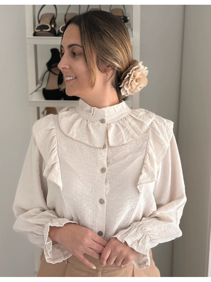 Camisa Folhinhos Bege 2