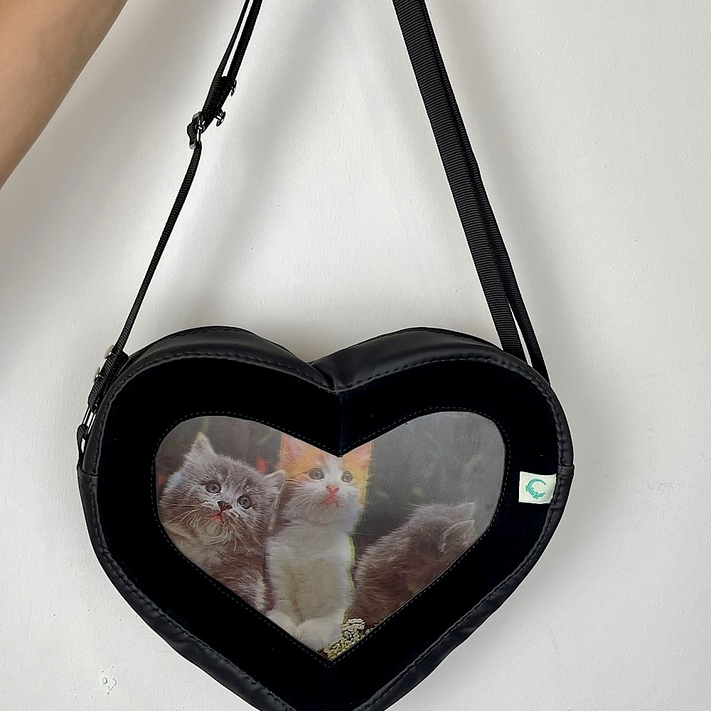 Bolso Corazón Pequeño Gatitos