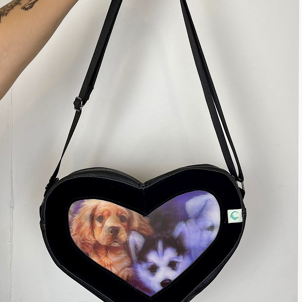 Bolso Corazón Pequeño Perritos 3D 6