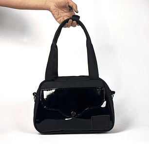 Cartera Agnes Negra-Charol