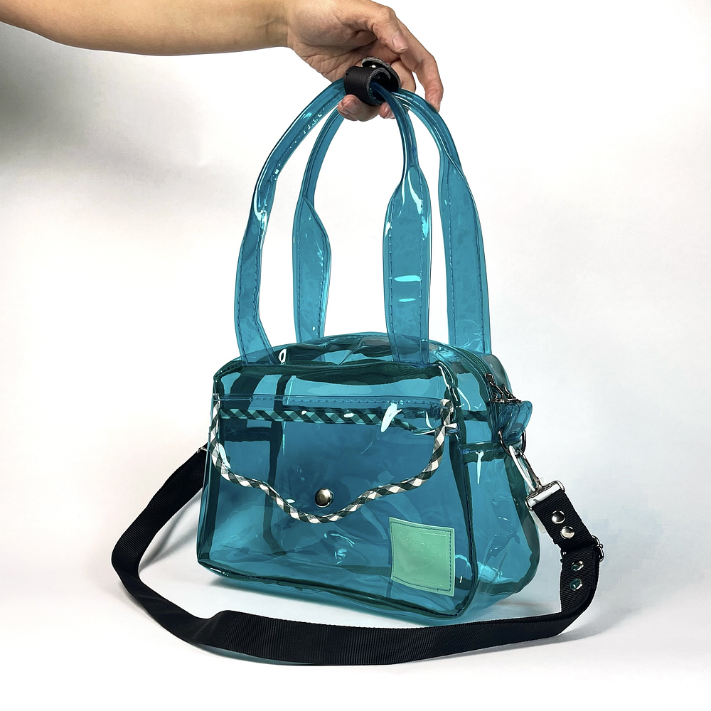 Cartera Agnes PVC Traslúcida Turquesa  1