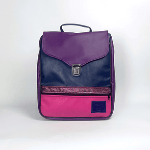 Mochila Elisa Azul, morado y rosa
