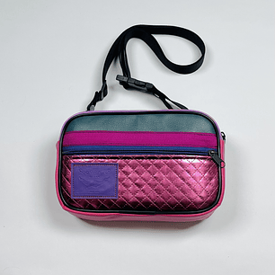 Bolso/Banano Charli Rosa Acolchado Metalizado