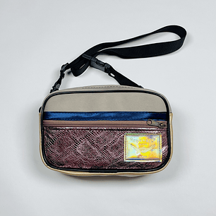 Bolso/Banano Charli Beige y Rosa Metalizado