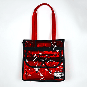 Totebag Rosa  PVC Traslúcida Roja