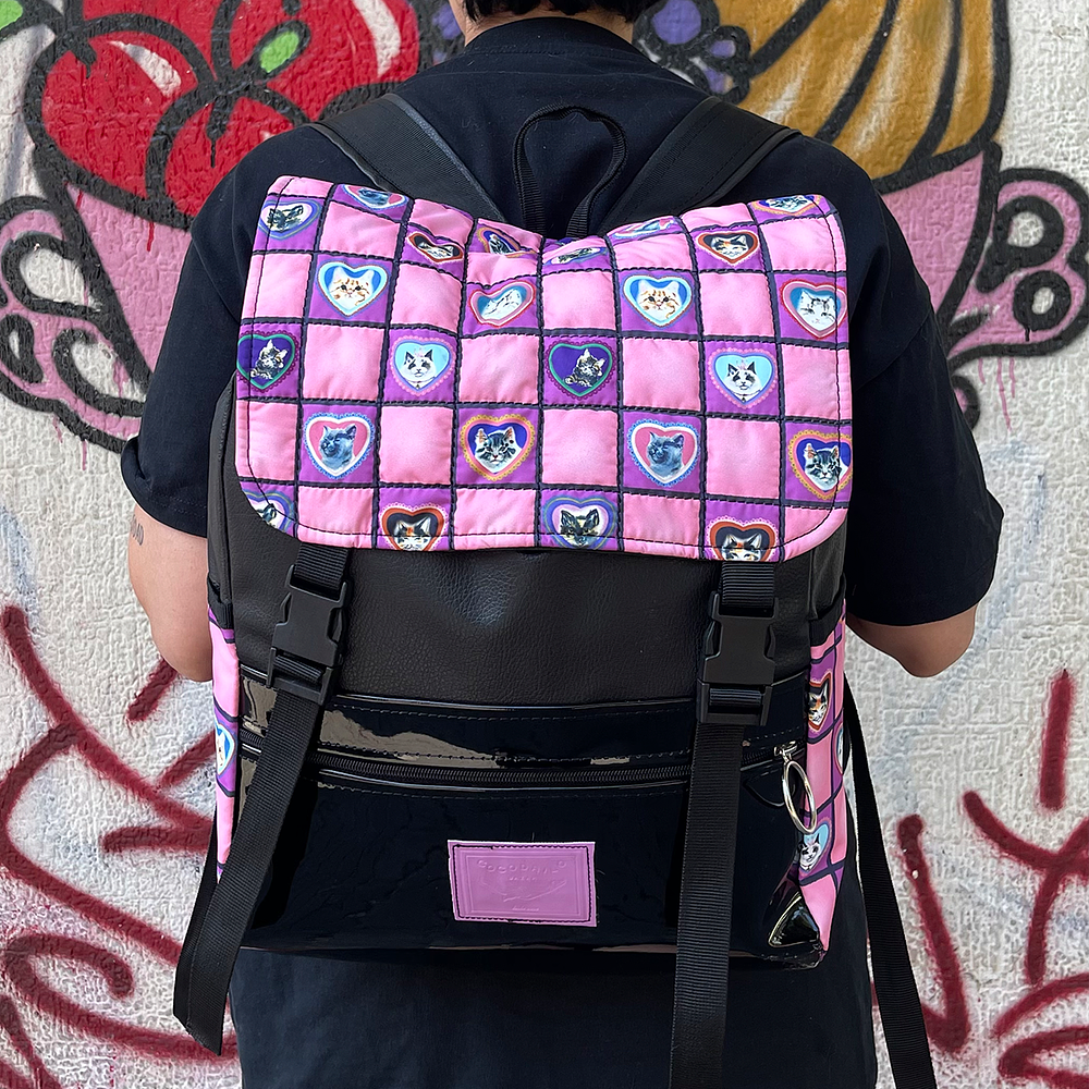 Mochila Nicca gatitos Rosa Acolchada