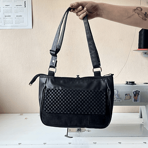 Baby Bag Negro Cuadriculado Cotele