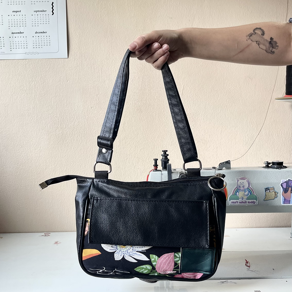 Baby Bag Negra Floral 1