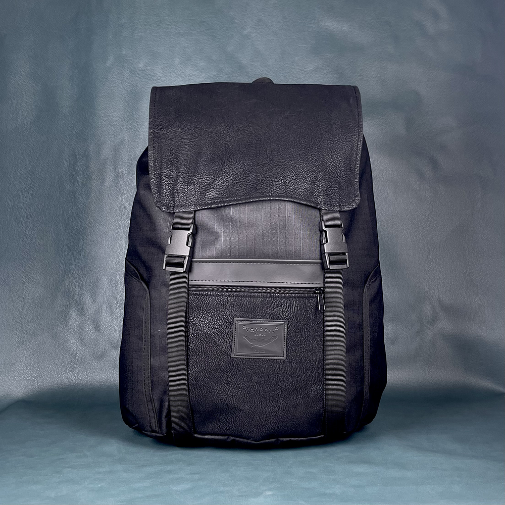 Mochila Viajero Negra Texturizada  2