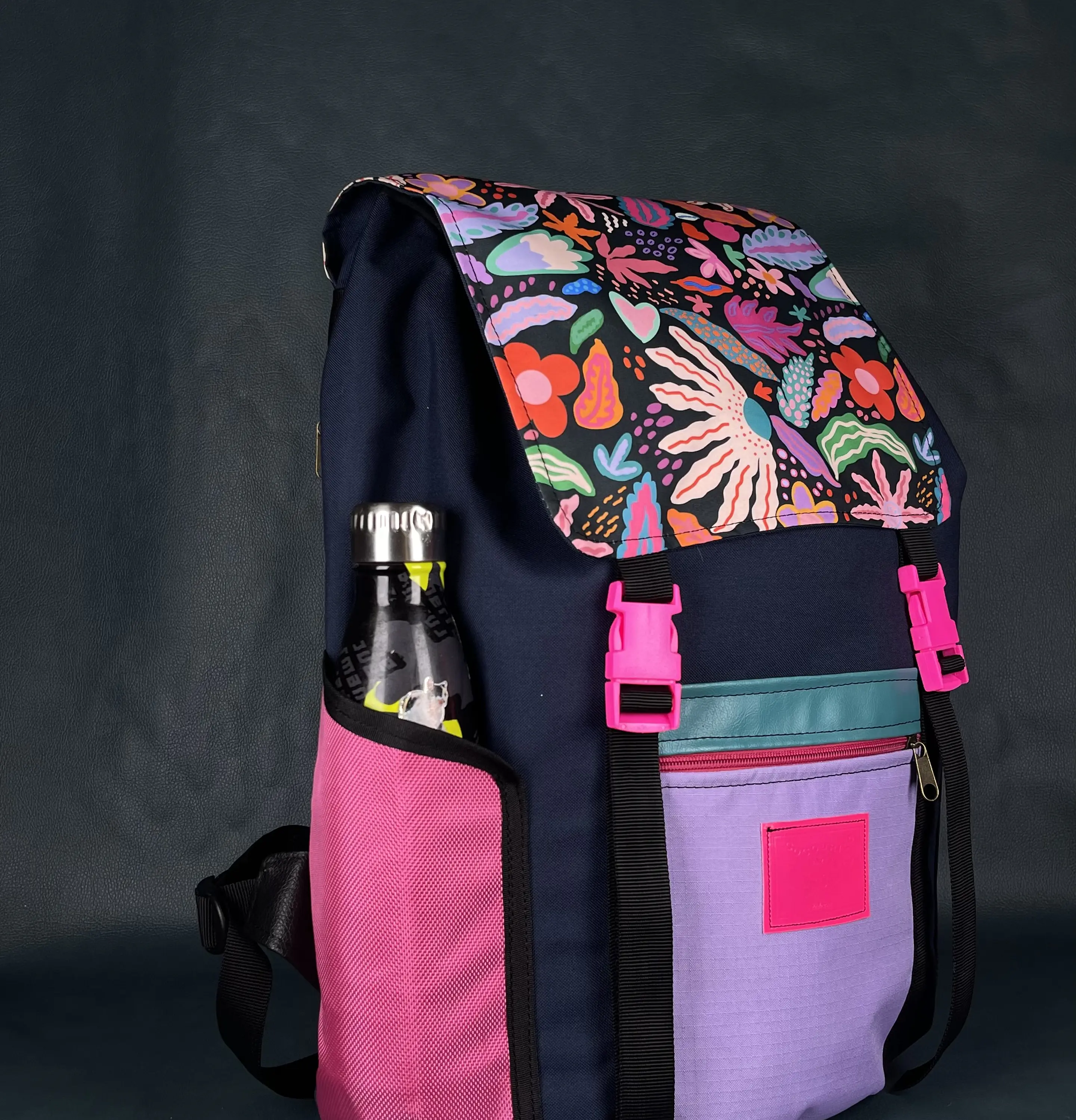 Mochila Viajero Azul Jardín Imaginario 2