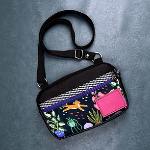 New Pocket Bag Plantas Y Animales Negro