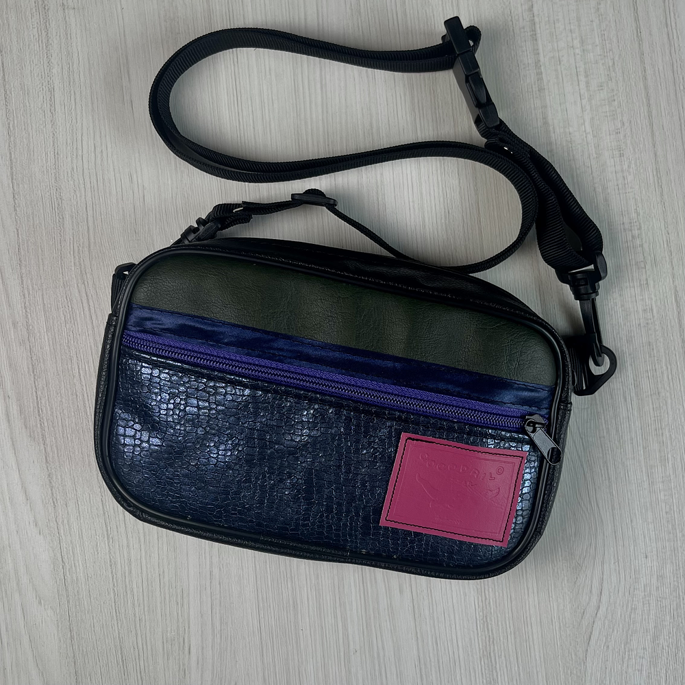 Bolso/Banano Charli Azul Metalizado Verde
