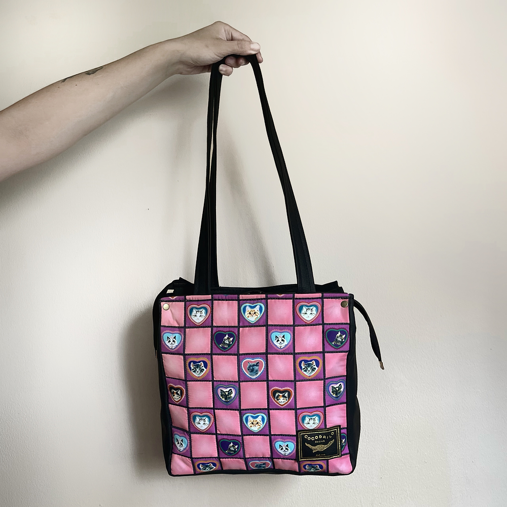 Totebag Alma Corazón de Gatos Rosa 