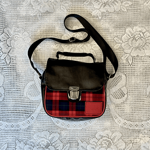Bolsito Messenger Tartán Rojo