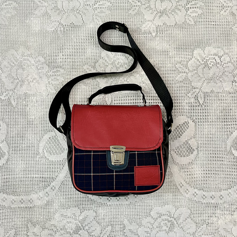 Bolsito Messenger Tartán Navy