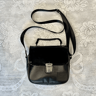 Bolsito Messenger Negro y Charol