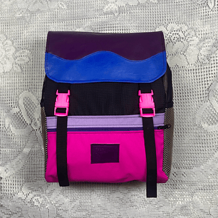 Mochila Nicca Negro, Fucsia y Azul