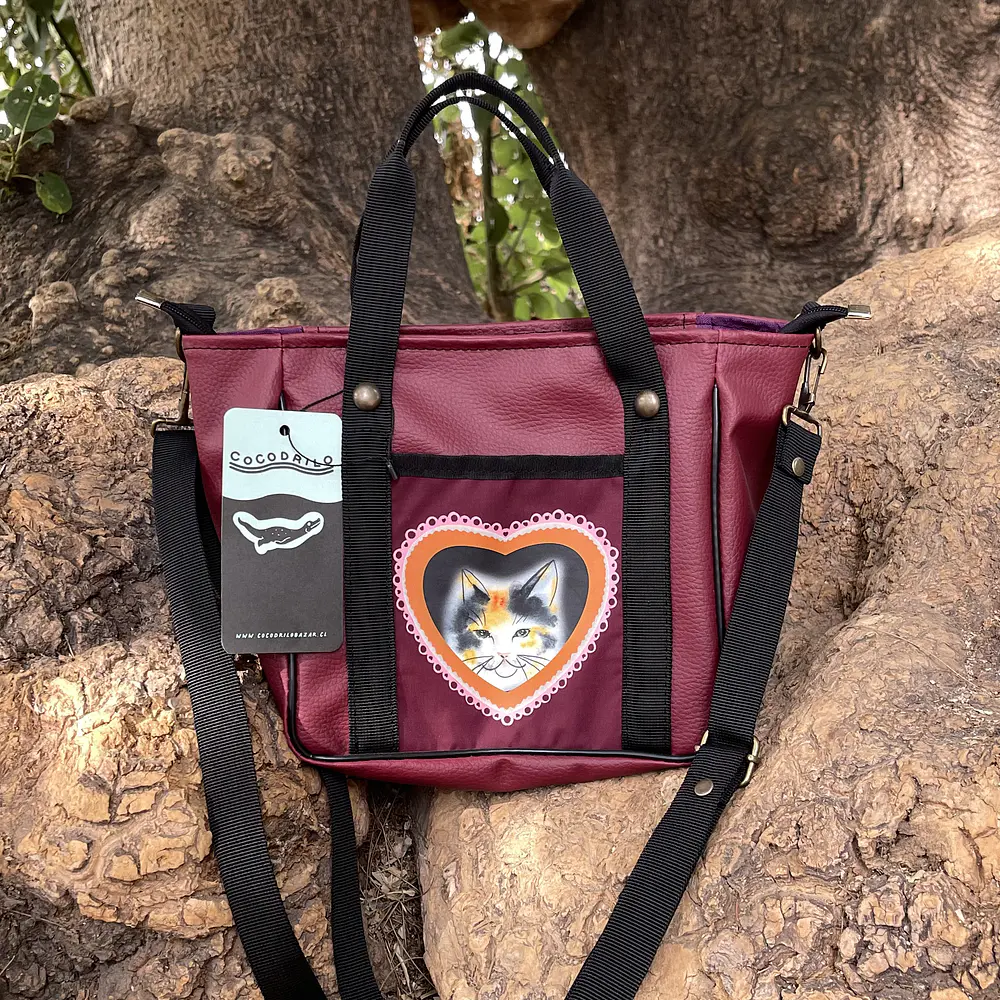 Mini Totebag Hycka Cereza Gatita Calicó