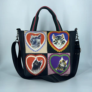  Mini Totebag Hycka Corazón de Gatitos