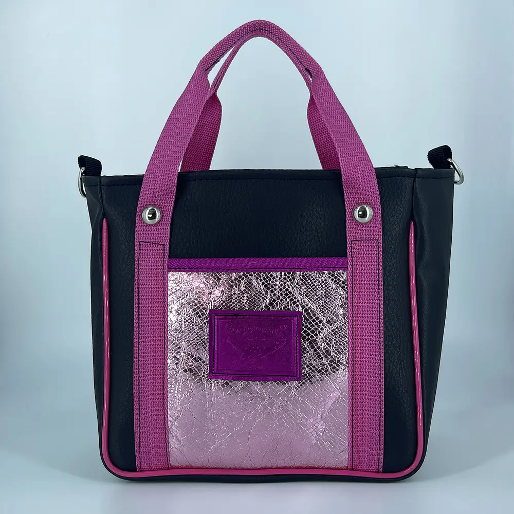 Mini Totebag Hycka Negro y Rosado 1
