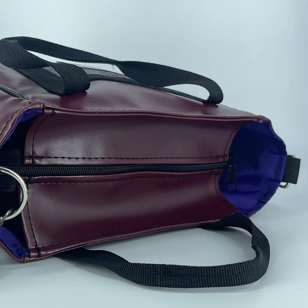 Mini Totebag Hycka Burdeo y Glitter Rosado 2