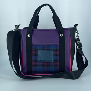 Mini Totebag Hycka Morado y Tartan