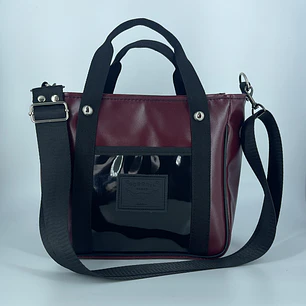 Mini Totebag Hycka Burdeo y Charol Negro