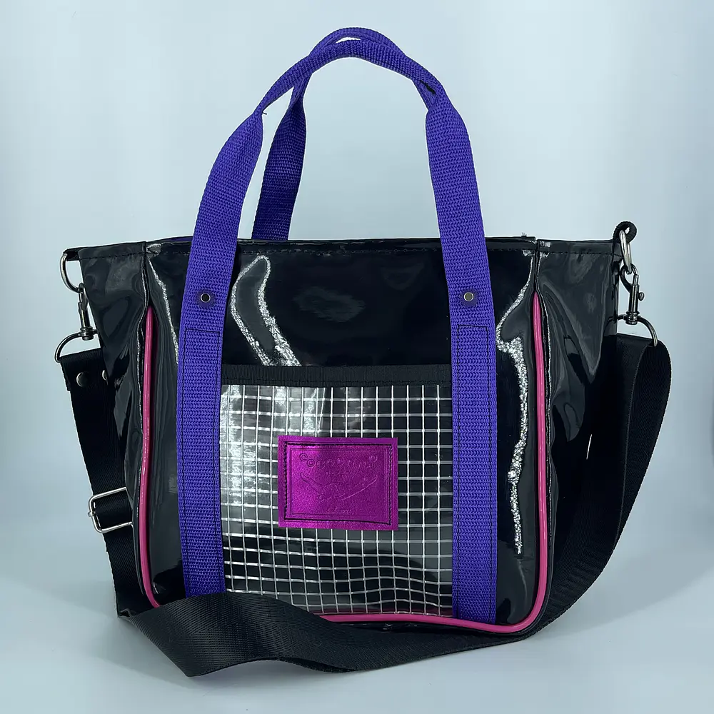 Mini Totebag Hycka Charol, morado y rosado 1