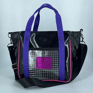 Mini Totebag Hycka Charol, morado y rosado