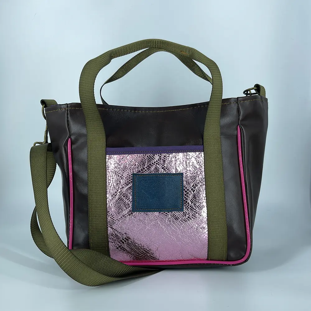 Mini Totebag Hycka Café y Rosado