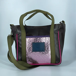 Mini Totebag Hycka Café y Rosado