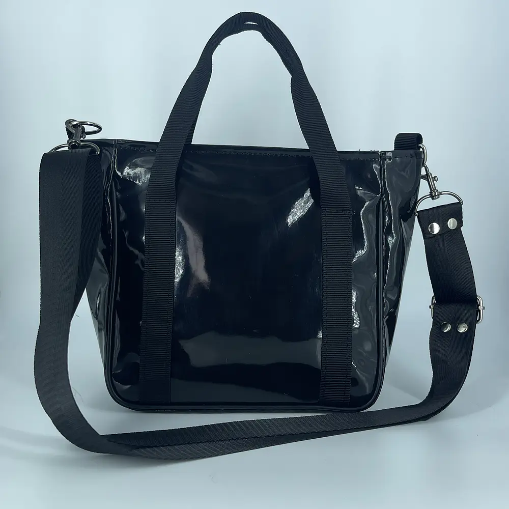 Mini Totebag Hycka Charol y Verde Metalizado 2