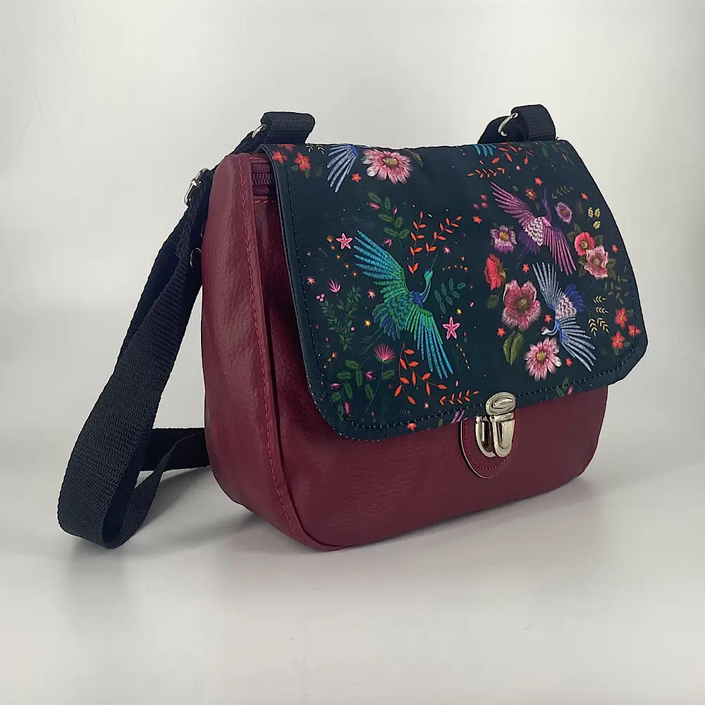 Cartera Sunny Aves y Burdeo