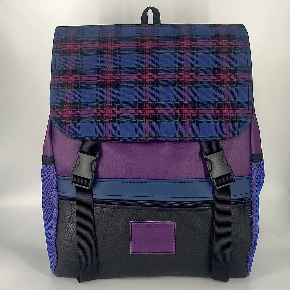 Mochila Nicca Morada Tartán 