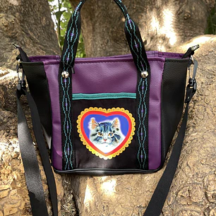 Mini Tote Hycka Morada Gatito
