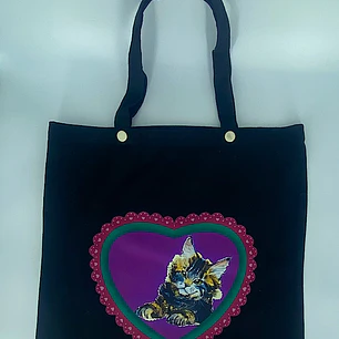 Totebag Gatito Romano Corazón 