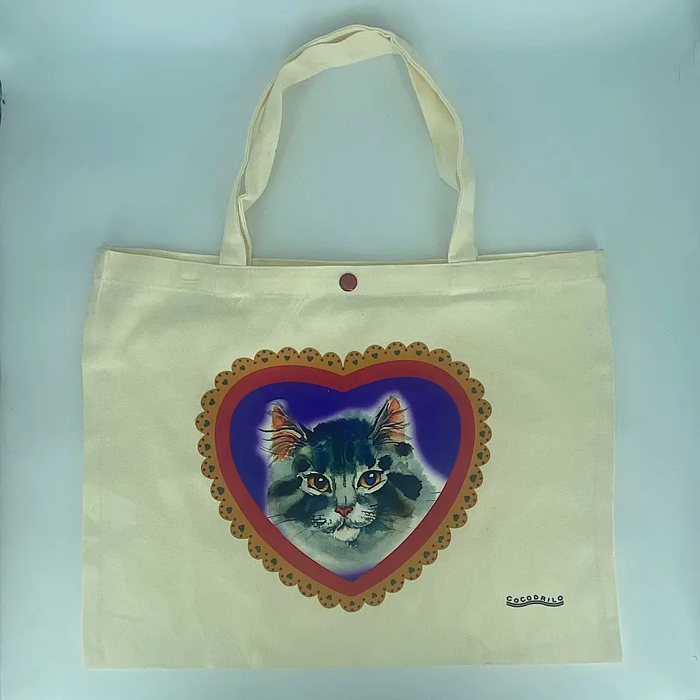 Totebag Cruda Gatito Corazón 