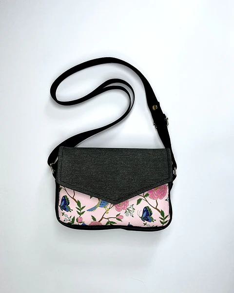 Pocket Sobrecito Gris Y Rosas