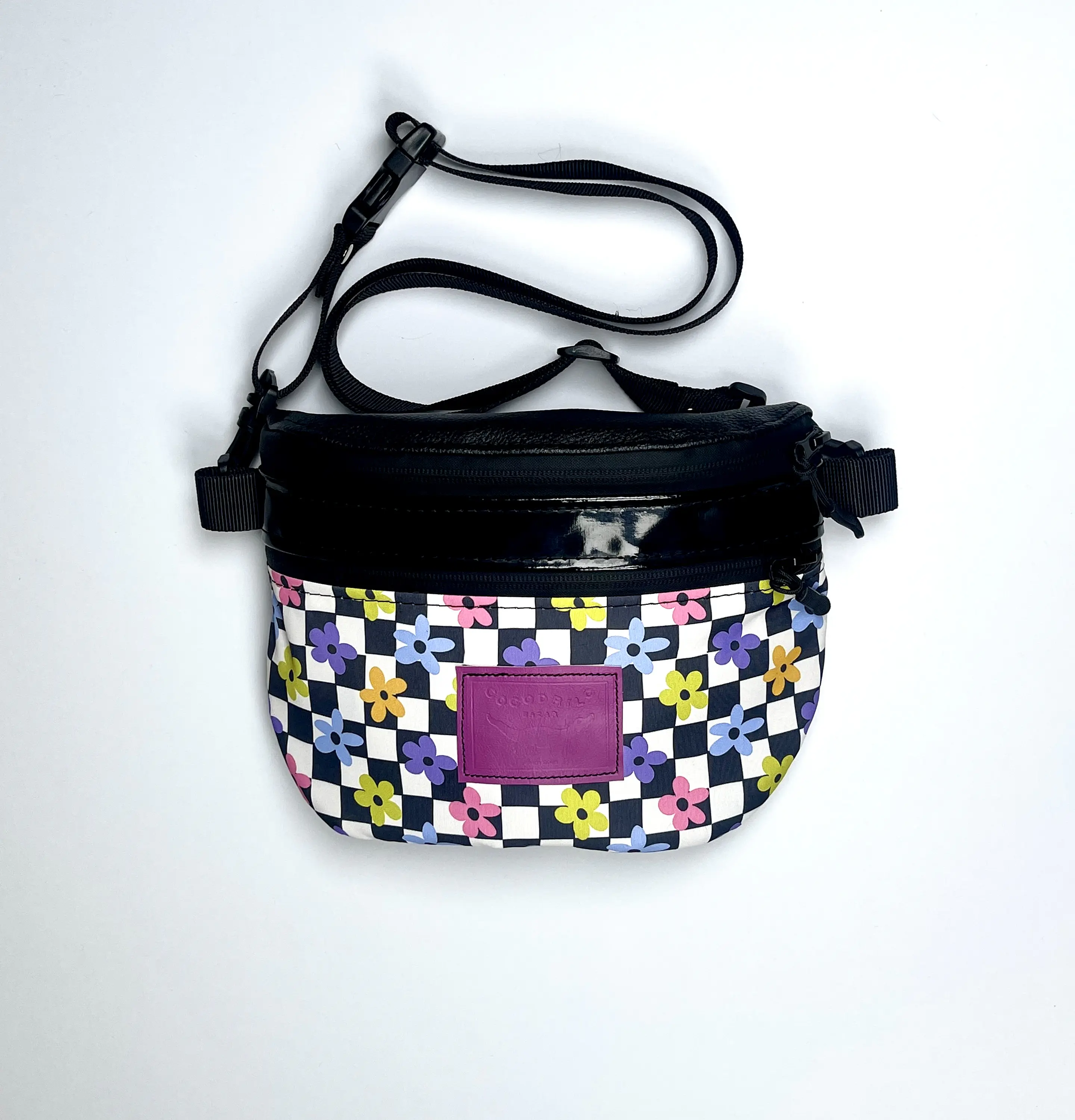 Bolso/Banano Picnic Flores Ajedrez 1