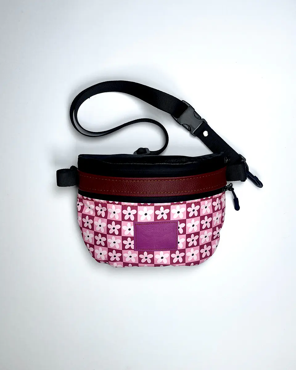 Bolso/Banano Picnic Flores Rosa Y Magenta 1