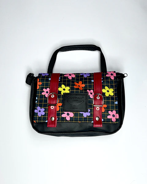 Bolso/Banano Sabrina Flores Cuadriculado